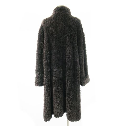 M.T.BEAUTY ファーコート ビーバーファー 毛皮 ロング丈 スタンド F チャコール グレー CK5 GY18