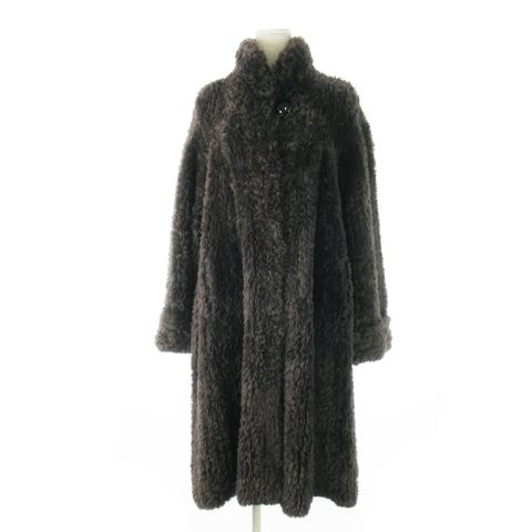 M.T.BEAUTY ファーコート ビーバーファー 毛皮 ロング丈 スタンド F チャコール グレー CK5 GY18