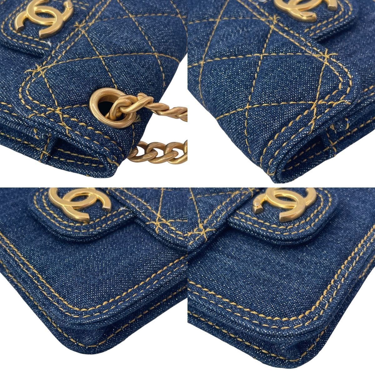  CHANEL シャネル ポーチ ブルー デニムバック チャームポーチ KJ 旅行かばん備品 小物 旅行かばん 小分けバッグ