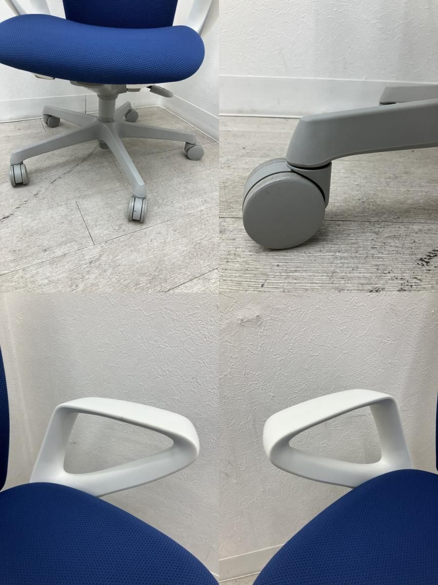  品 オカムラ スラートシリーズ 固定肘付スラートチェア C335WR ブルー 子供部屋用椅子 オフィスチェア ワークチェア 椅子 チェア