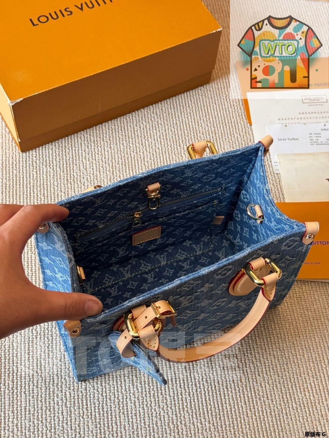  今日 Louis Vuitton ルイ ヴィトン オンザゴーシリーズ デニム素材採用 ハンドバッグ バッグ