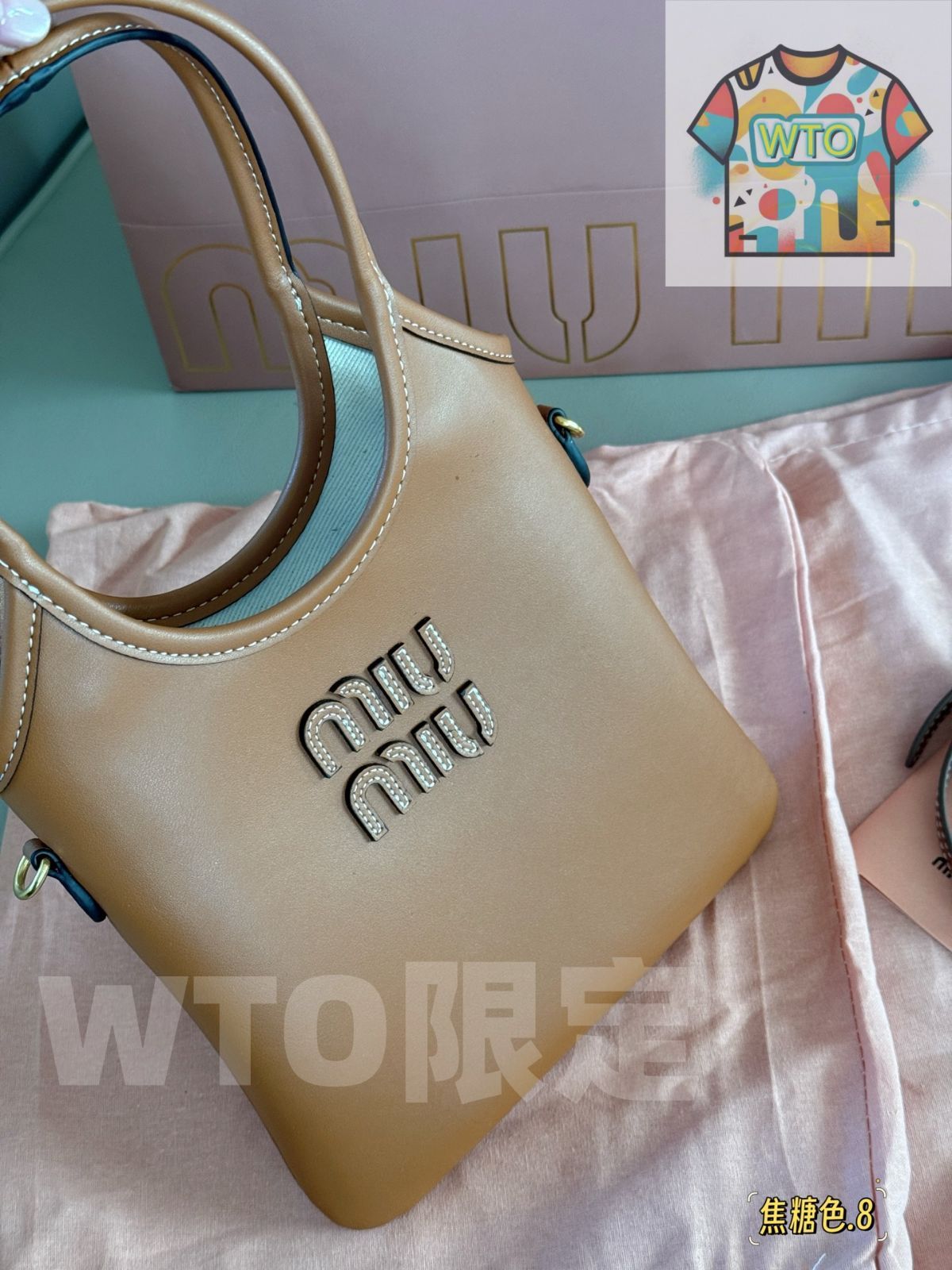 今日 Miu Miu ミュウミュウ アイヴィシリーズ キャンバスと牛皮を使用した可愛らしいデザイン ギフトボックス付き-WTO輸入2