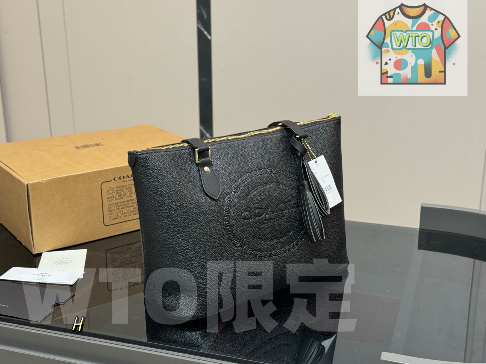 今日 Coach コーチ 折りたたみ式ボックス付き フリンジ 付き大容量トートデザイン