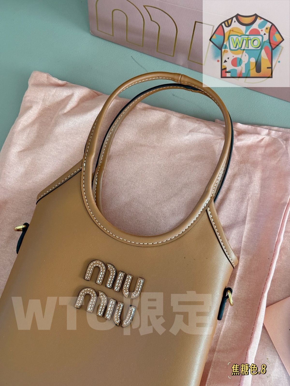  今日 Miu ミュウミュウ アイヴィシリーズ キャンバスと牛皮を使用した可愛らしいデザイン ギフトボックス付き-WTO輸入2 ハンドバッグ バッグ