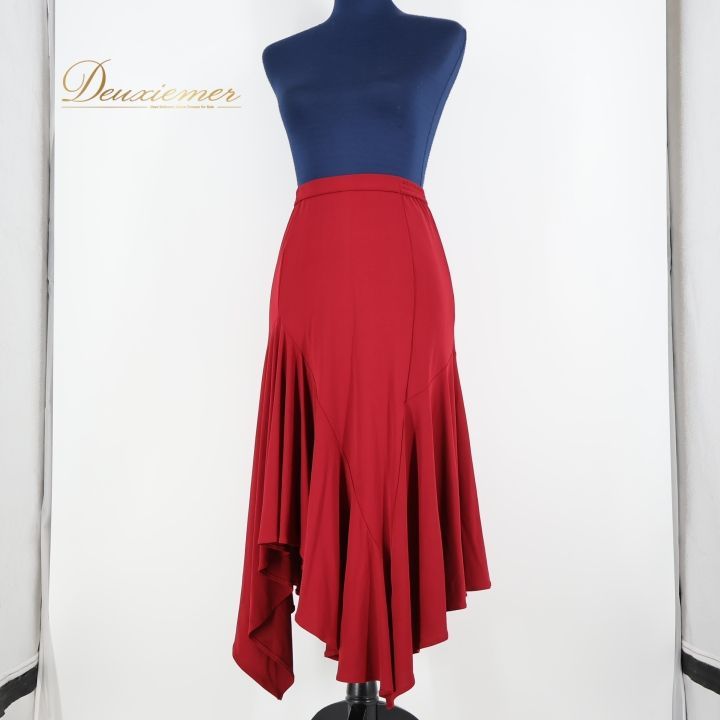 社交ダンス 衣装 スカート チャコット Chacott レッド系 無地 レッスン