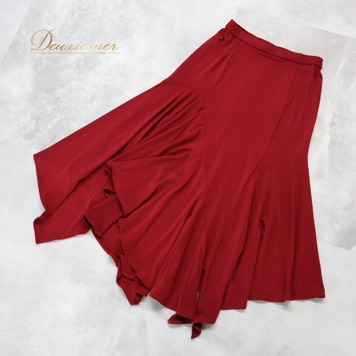 社交ダンス 衣装 スカート レッド系 チャコット Chacott 赤 日本製