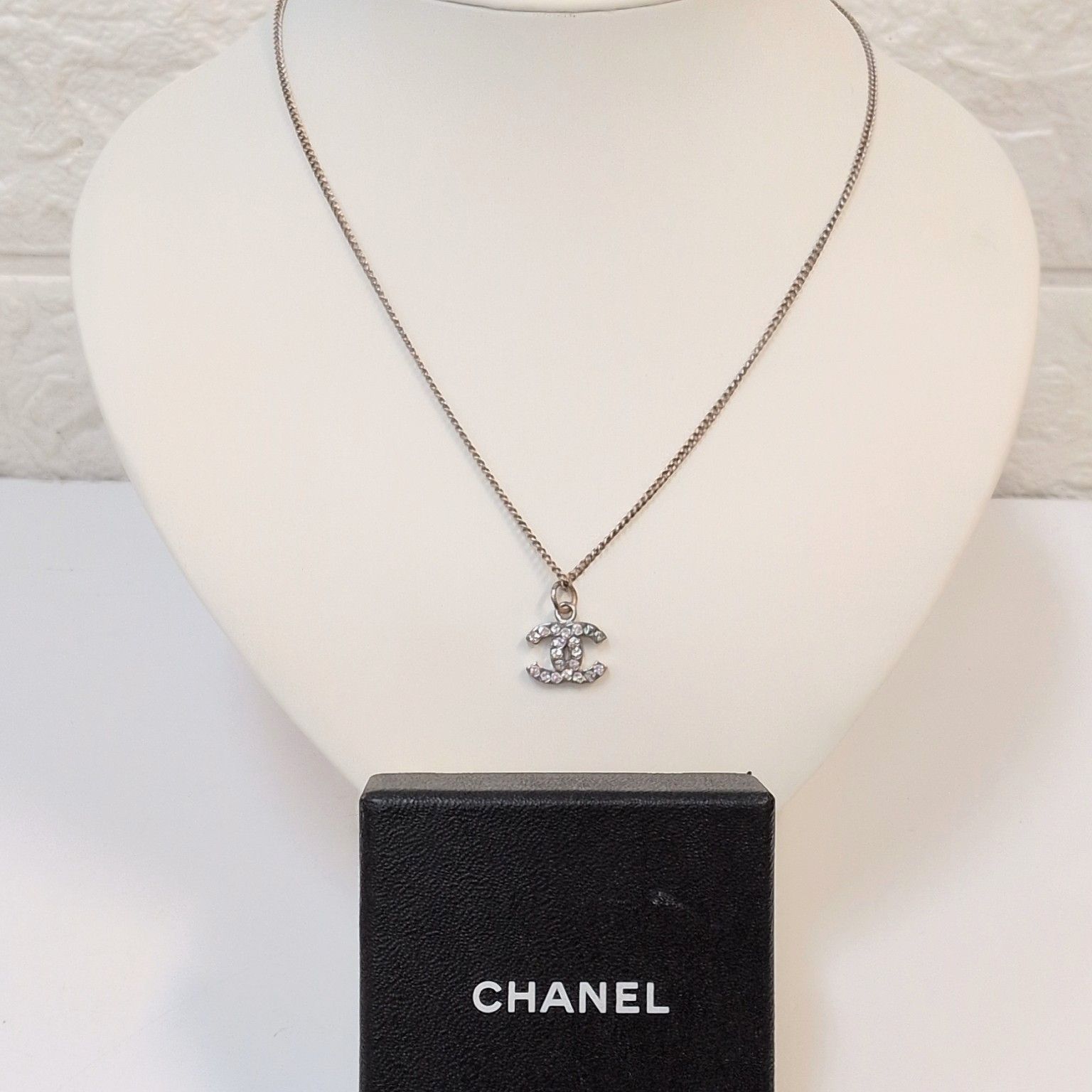 真贋済】定番人気 CHANEL ネックレス ココマーク シルバー ストーン 箱