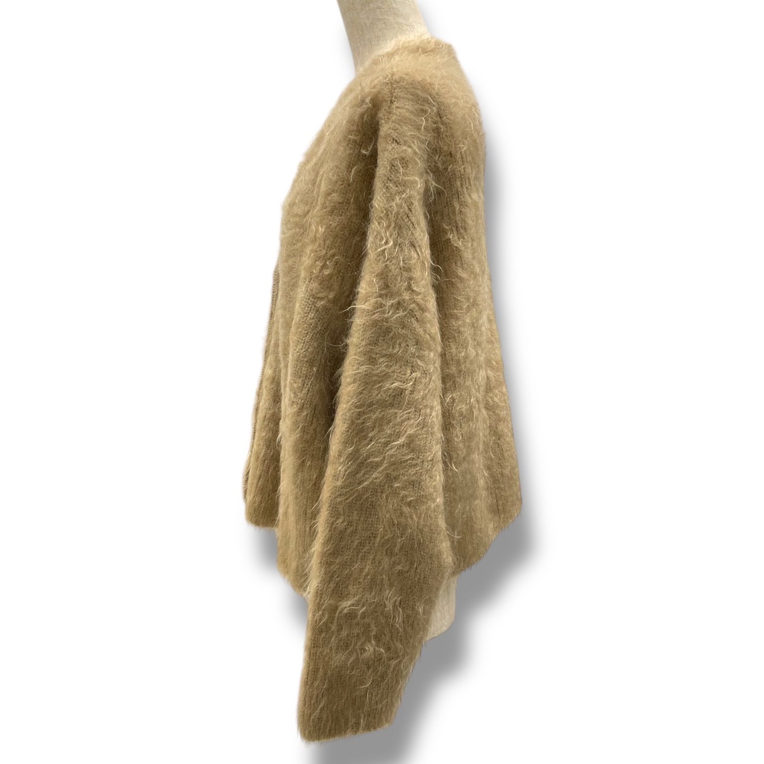 Curensology カレンソロジー ファーリーモヘヤニットカーディガン 羽織り Vネック 長袖 ドットボタン CLZ206179ER-00 茶色 ブラウン フリーサイズ レディース 冬 ゴーゴー古着マルイ北千住店 5 No.1170