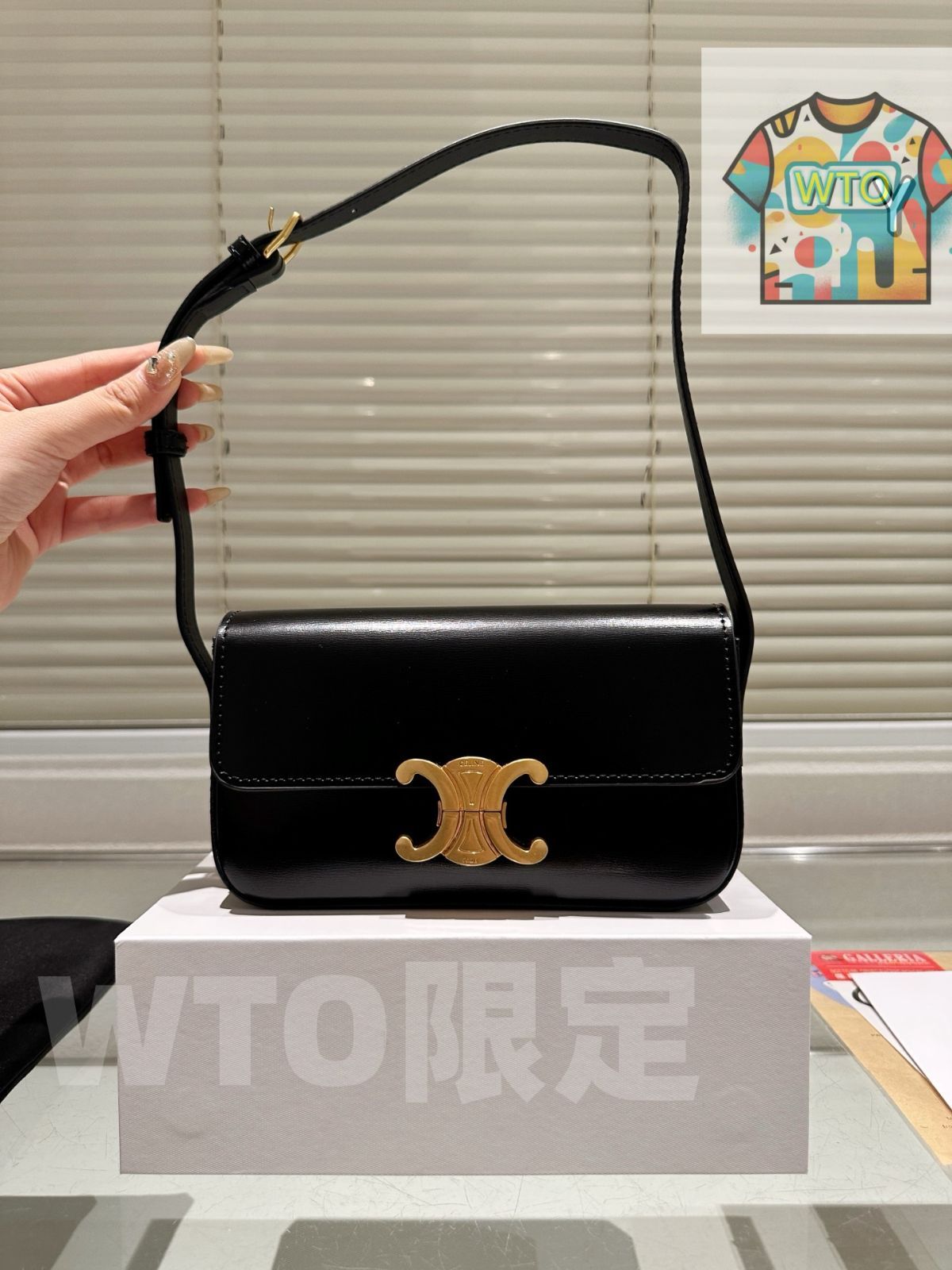 今日 Celine セリーヌ トリオンフェシリーズ レトロ感あふれる長方形廓形デザイン-WTO輸入2