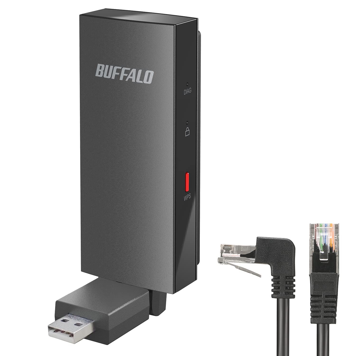 バッファロー | LAN端子用 : 子機 無線LAN Wi-Fiアダプター WiFi 11ac⁄n
