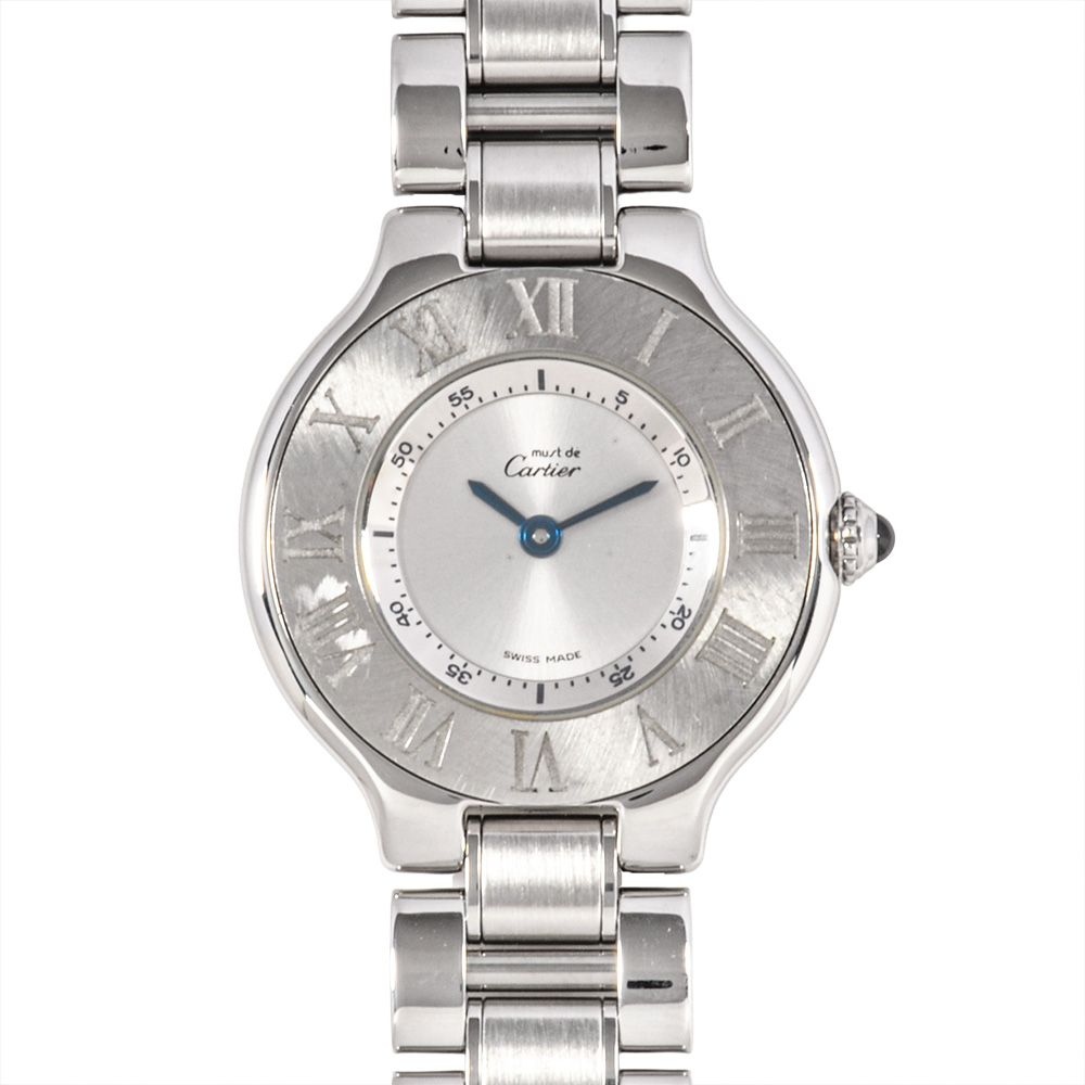 カルティエ Cartier 1340 マスト21 腕時計 シルバー文字盤 SS