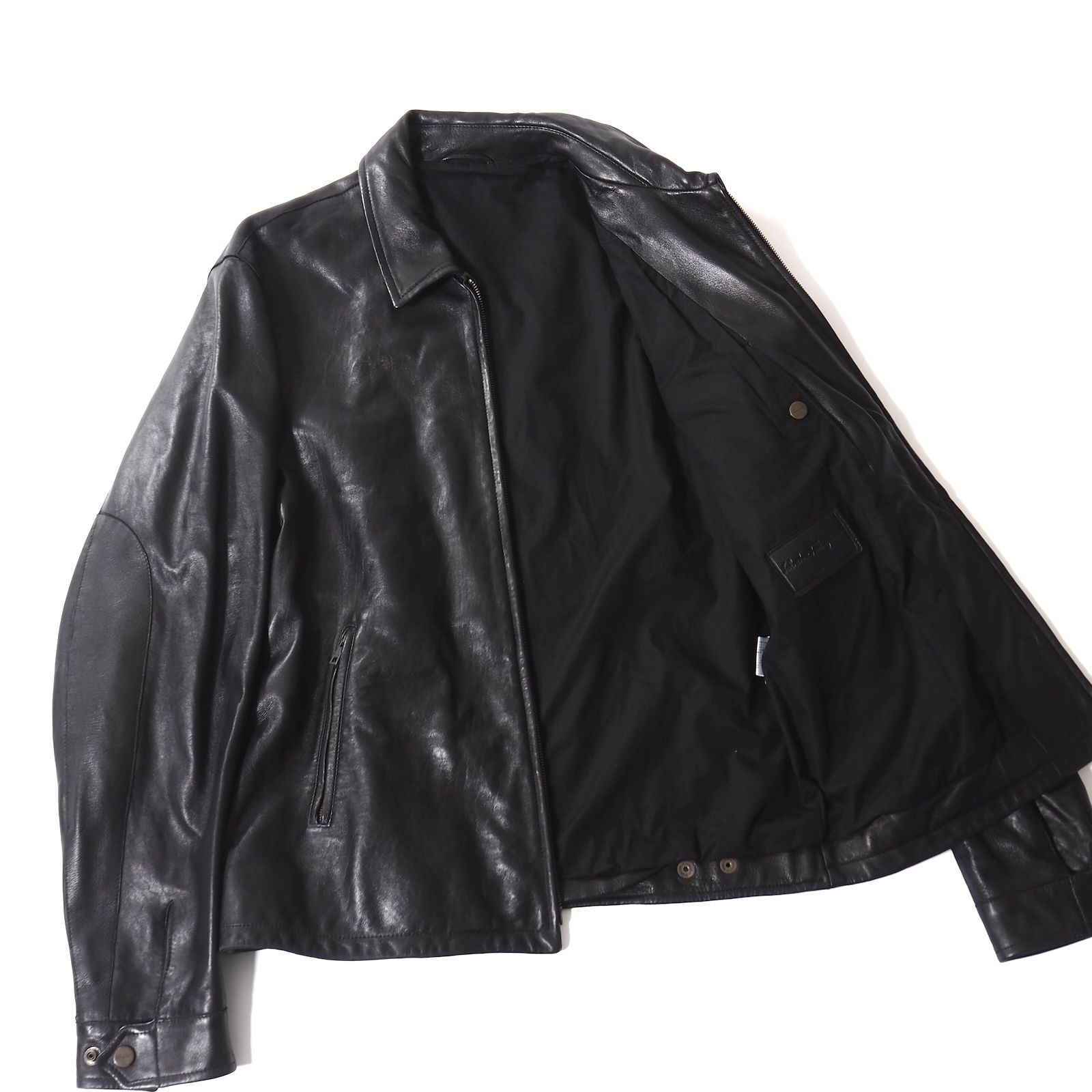 美品　サルヴァトーレフェラガモ　メンズレザーコート　本革ジャケット　50 美品 サルヴァトーレフェラガモ Salvatore Ferragamo イタリア製 襟