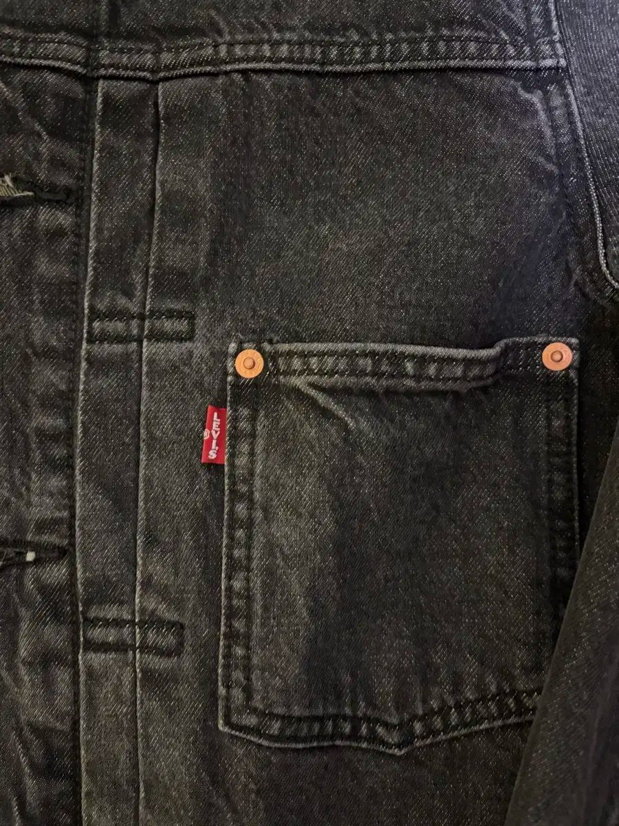 リーバイス タイプ1 ブラックデニム トラッカー sサイズ
