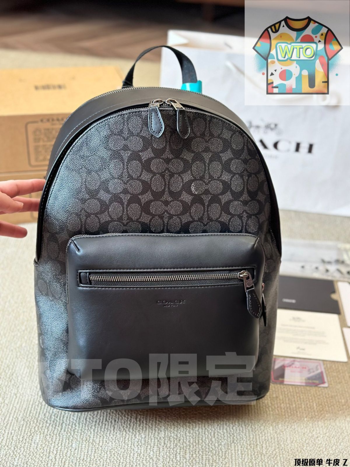 今日 Coach West 35 コーチ ウエスト 35 ブラックモノグラムミックス バックパック