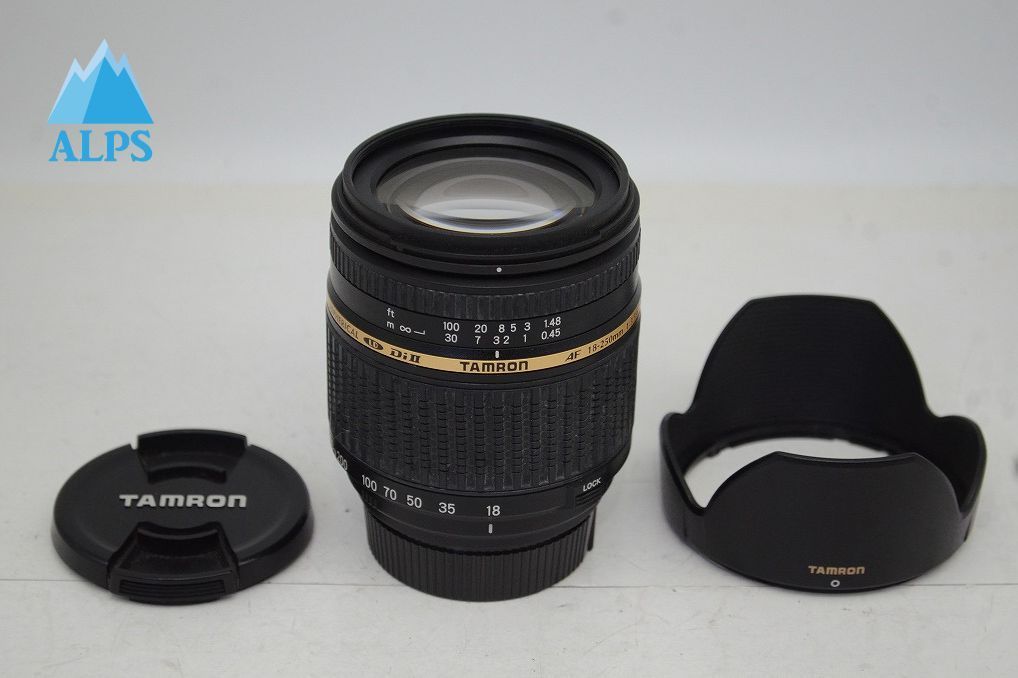 TAMRON AF 18-250mm F3.5-6.3 Di II LD Aspherical IF MACRO A18 Nikon Fマウント APS-C フード付 251021u