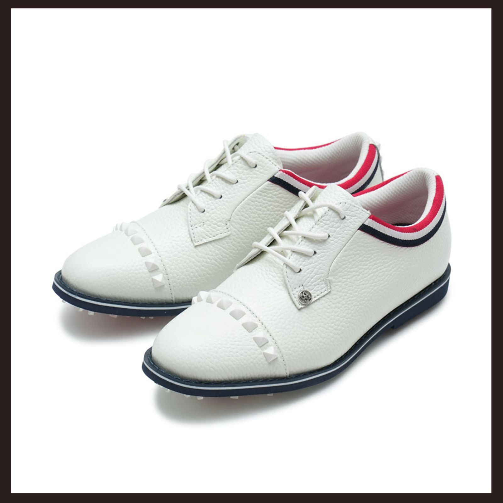 ジーフォア ギャリバンター ゴルフシューズ ホワイト22.5cm G FORE グログラン スタッズ キャップトゥ ガリバンター