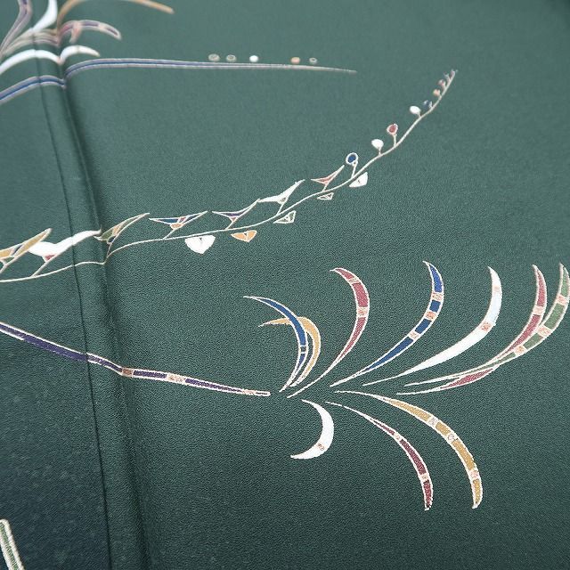 わん✾m590＊手描き友禅 縫い一つ紋 手縫い仕立て 訪問着 m590＊手描き友禅 縫い一つ紋 手縫い仕立て 訪問着