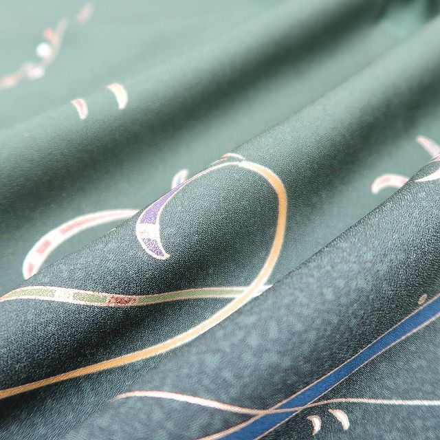 わん✾m590＊手描き友禅 縫い一つ紋 手縫い仕立て 訪問着 m590＊手描き友禅 縫い一つ紋 手縫い仕立て 訪問着