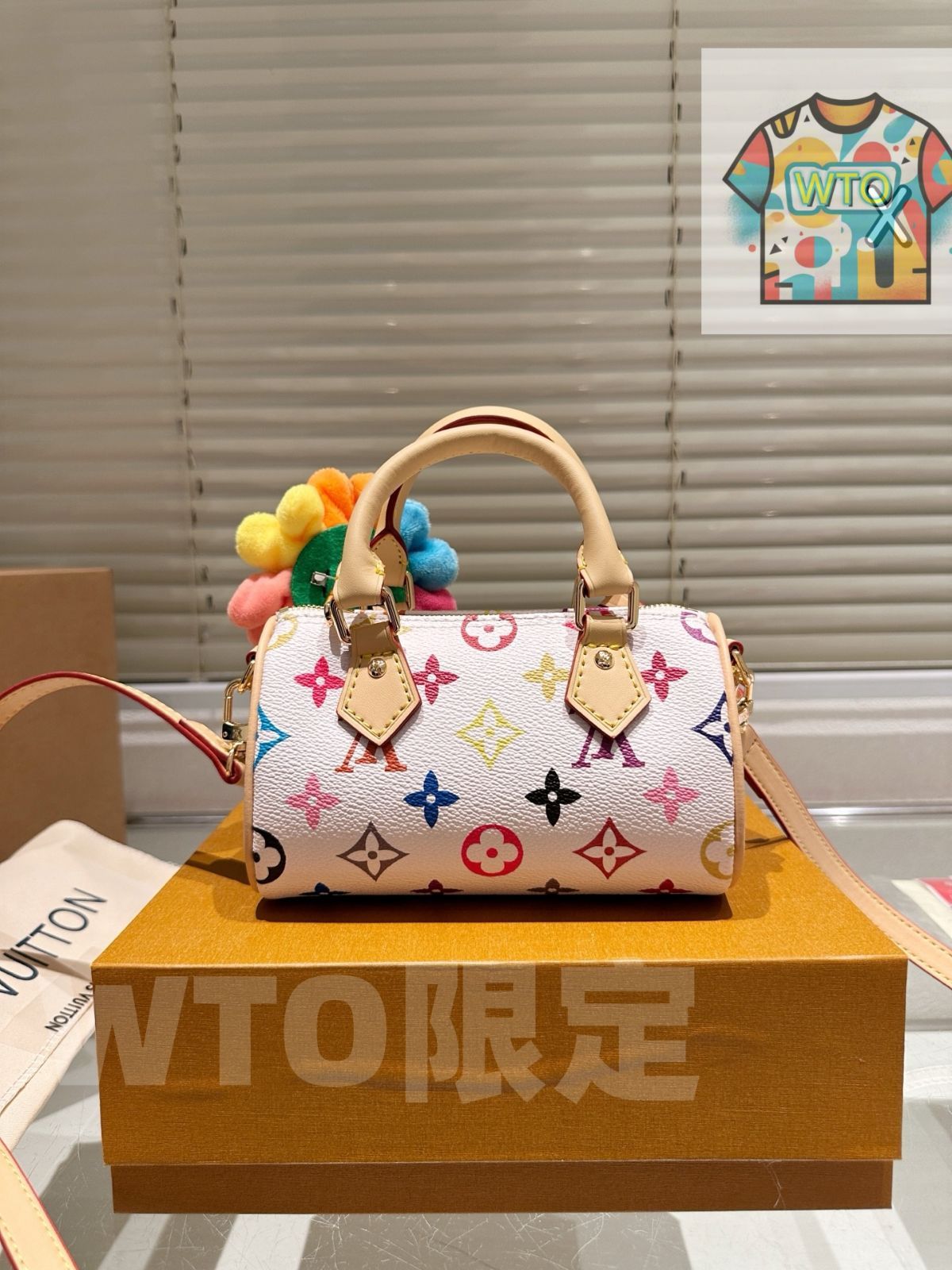 WTO通販 LV x Takashi Murakami White Multicolor Nano Speedy 16 ルイ ヴィトン 村上隆 白三彩 ナノ スピーディ 16-WTO輸入-ATD65