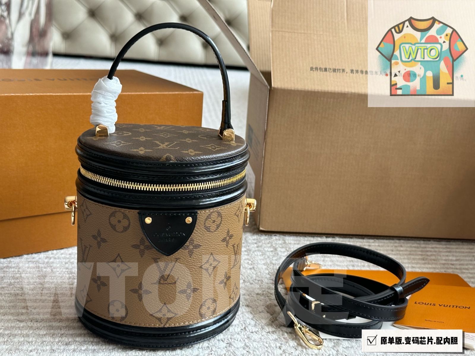 WTO通販 Luxurious LV ラグジュアリールイ ヴィトン キャノン ローンチバケットバッグ-WTO輸入-ABA 15