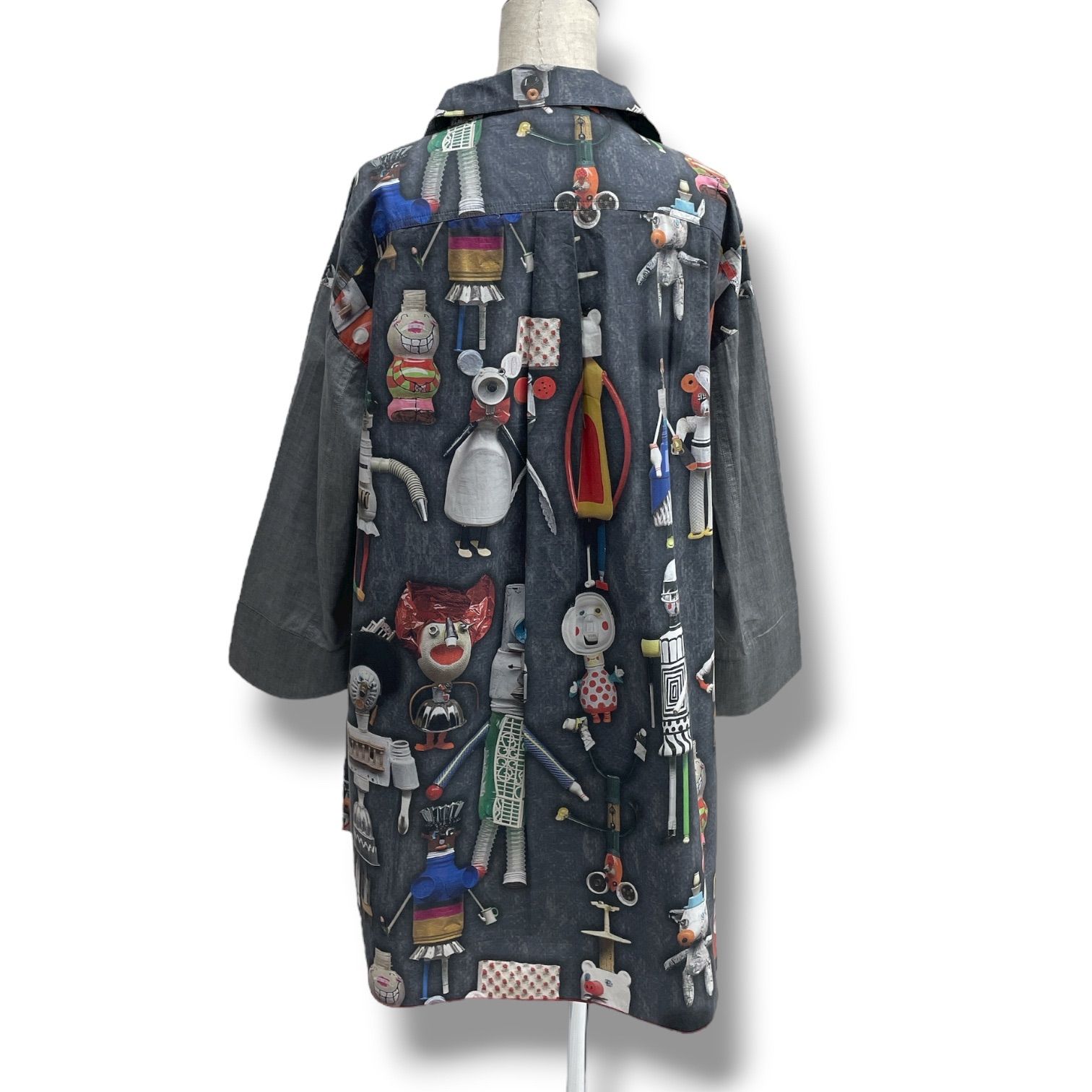 Fou Fouille フフイユ 柄シャツ トップス シャツ 柄 アルベロベロ グレー 灰色 レディース 春 秋 ゴーゴー古着マルイ北千住店 1 No.1177