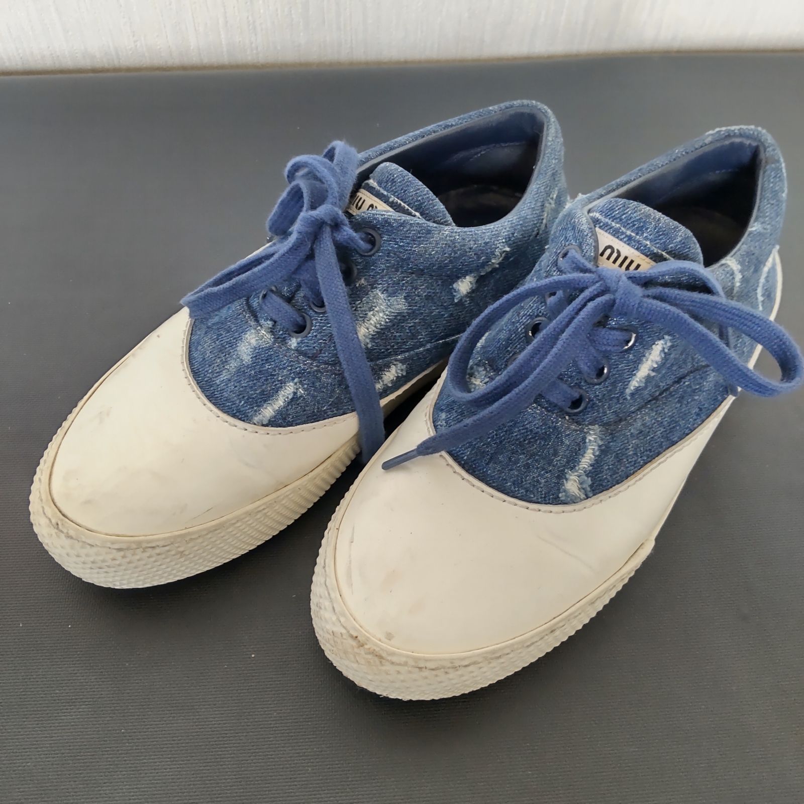 miu miu／ミュウミュウ】デニム スニーカー サイズ34〈サイズ22cm