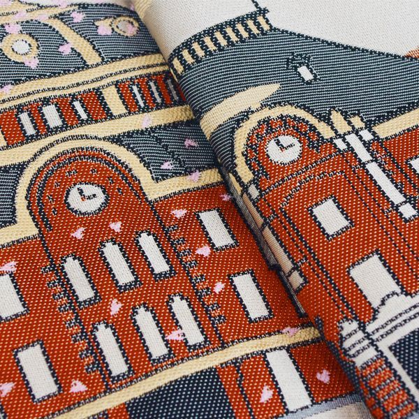  半幅帯 浴衣帯 小袋帯 細帯 リバーシブル ポリエステル 仕立て上がり 東京駅 TOKYO station アイボリー 生成り色 粋 レトロ 女性 レディース 10代〜50代 60代 着物 浴衣 han-r 5-sei 1 半巾 半幅 小袋帯 帯