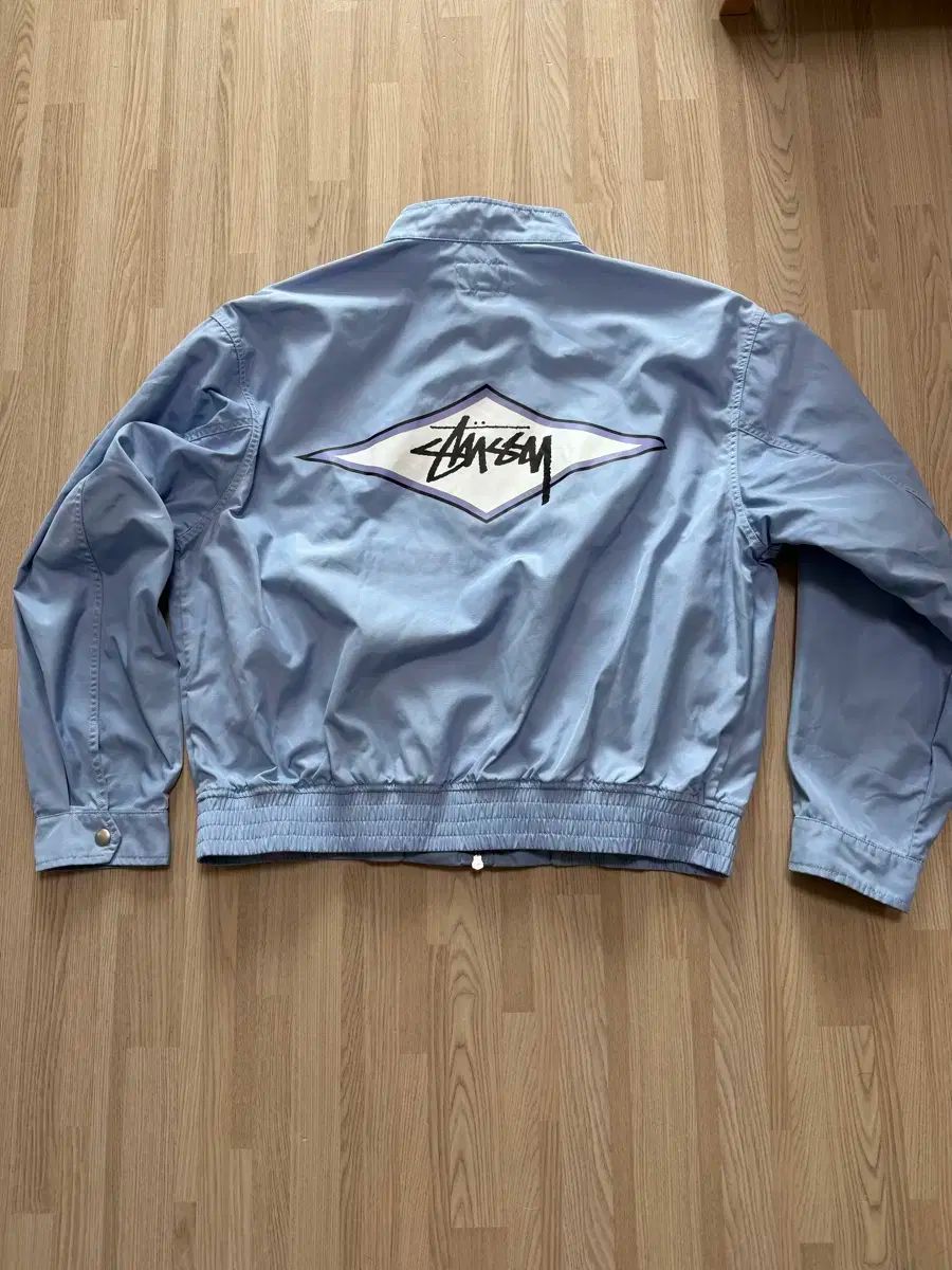 STUサーフ チーム ハリントンジャケット ライト ブルー L