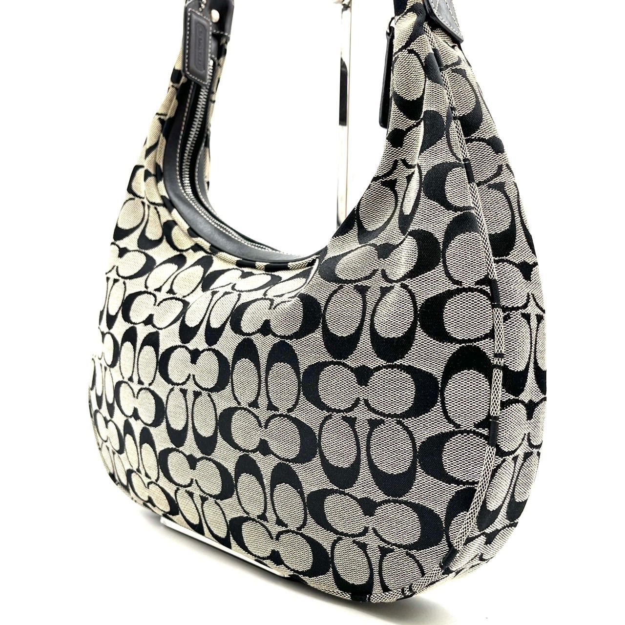 ✨良品✨ COACH Y2K hobo signature canvas leather beige shoulder 