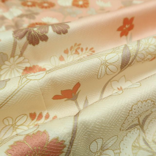  ✾まめ藤✾ｍ2369 未着用 正絹 菊 撫子 トールサイズ 手縫い仕立て 訪問着 訪問着 付け下げ 着物