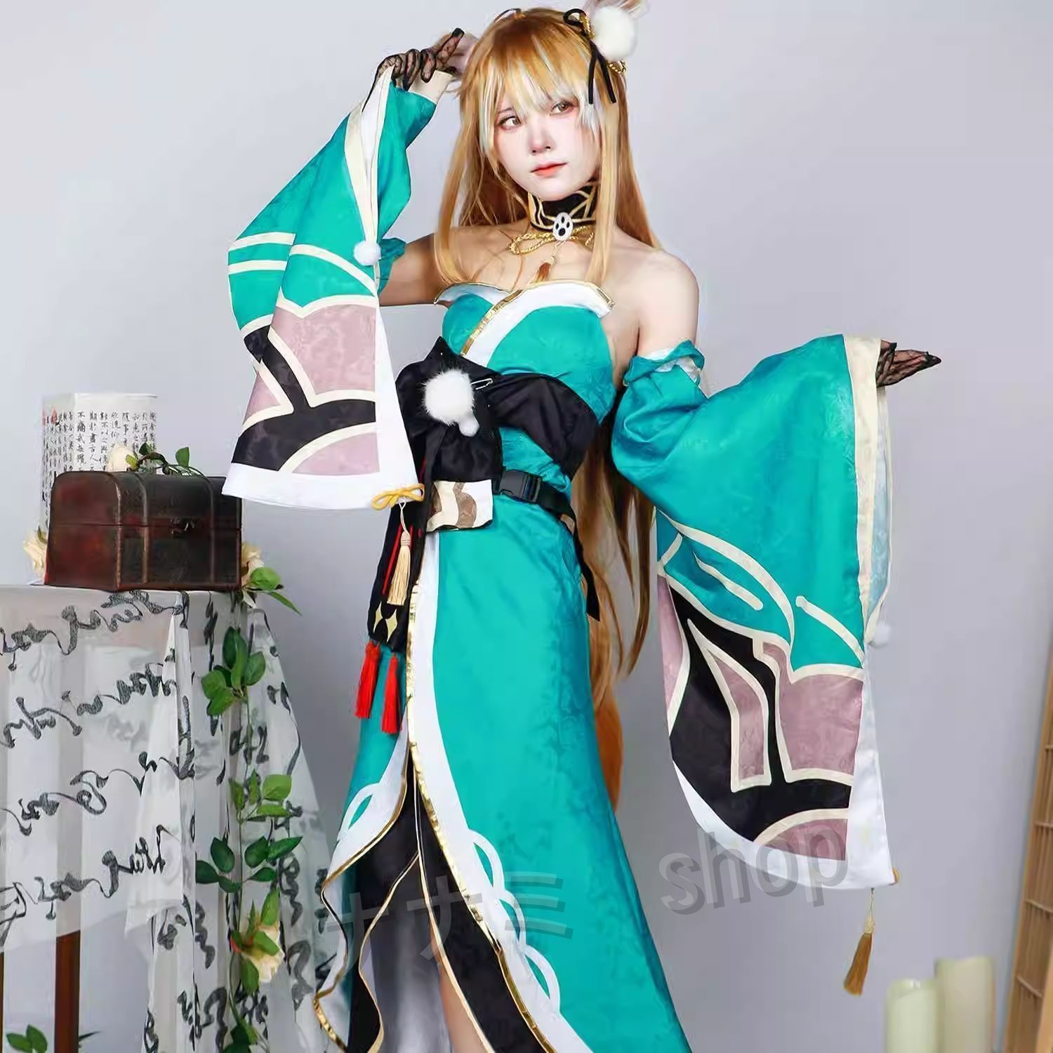 原神 ヒナさん コスプレ 尻尾-耳つき コスプレ衣装 ゴロー 女体化 ウィッグ 靴 追加 コスプレ小物付き げんしん風