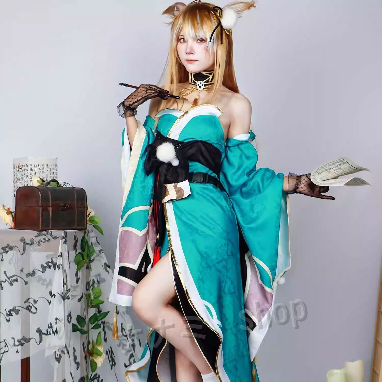 原神 ヒナさん コスプレ 尻尾 耳つき コスプレ衣装 ゴロー 女体化 ウィッグ 靴 追加 コスプレ小物付き げんしん風