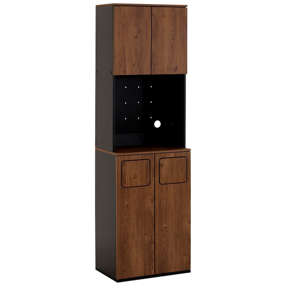 ヴィンテージ ごみ箱一体型食器棚 ごみ箱2つタイプ VSK-A 2 S-WAL ウォールナット