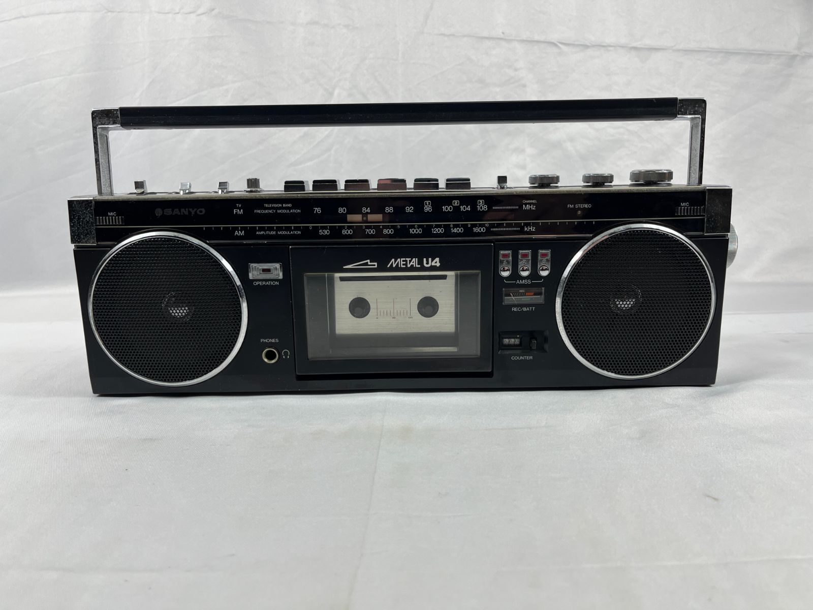 三洋電機 SANYO サンヨー MODEL NO. MR-U4MKⅢ METAL U4 ラジカセ ラジオ カセットデッキ カセットテープ カセット 音楽 音響 昭和レトロ 昭和 レトロ
