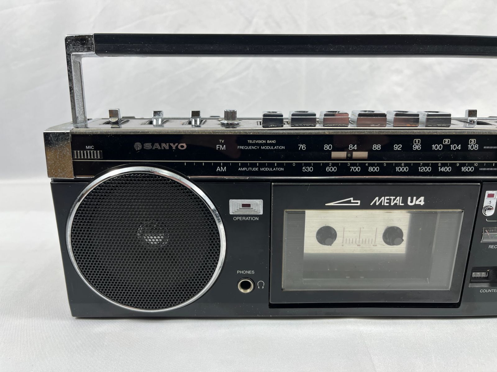 三洋電機 SANYO サンヨー MODEL NO. MR-U4MKⅢ METAL U4 ラジカセ ラジオ カセットデッキ カセットテープ カセット 音楽 音響 昭和レトロ 昭和 レトロ