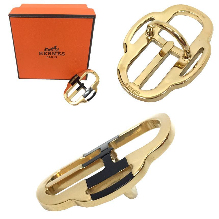 HERMES エルメス スカーフリング ミニ バックル ミニブークル ツイリーリング ゴールド aq 11830