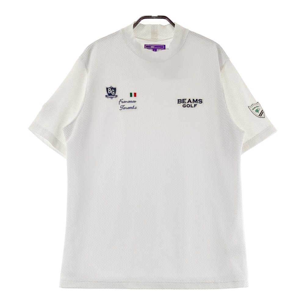 サイズ L BEAMS GOLF ビームスゴルフ モデル 裏地付 ハイネック 半袖Tシャツ ホワイト系 240101554936 ゴルフウェア メンズ ストスト