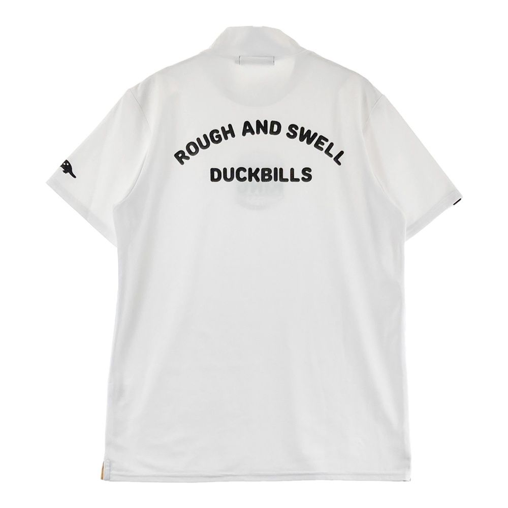 サイズ M ROUGH-SWELL ラフアンドスウェル モデル ハイネック 半袖Tシャツ カモノハシ ホワイト系 ゴルフウェア メンズ ストスト