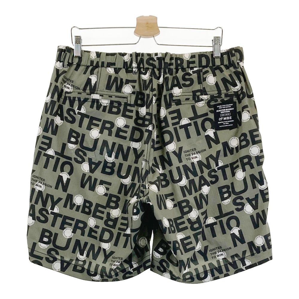 サイズ 7 MASTER BUNNY EDITION マスターバニーエディション モデル ストレッチ ハーフパンツ ロゴ 総柄 カーキ系 ゴルフウェア メンズ ストスト