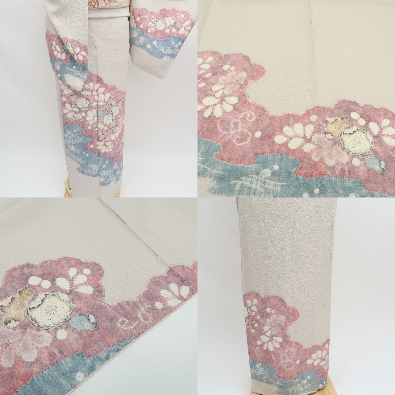  ✾まめ藤✾ｍ2371 正絹 滝泰謹製 ますいわ屋扱い 辻が花 縫い一つ紋 トールサイズ 手縫い仕立て 訪問着 訪問着 付け下げ 着物