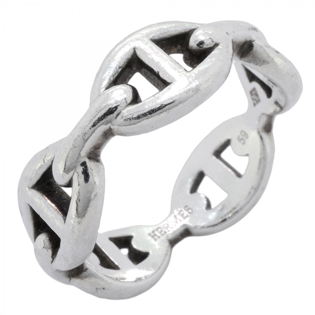 5jmb0900 エルメス リング アンシェネ シェーヌダンクル PM シルバー925 #59 メンズ