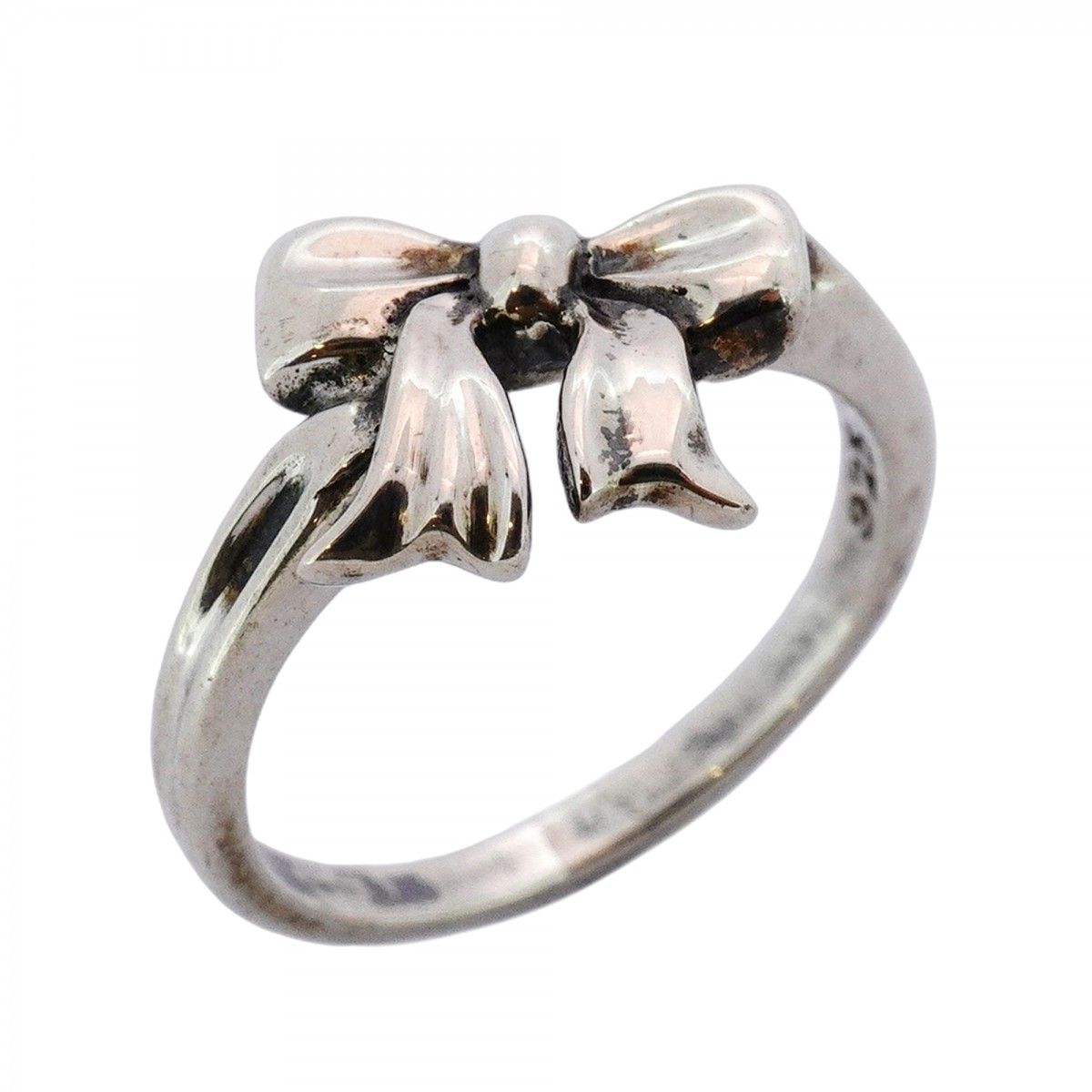 Tiffany オールドティファニー リボン コンビ リング シルバー925 TIFFANY&Co ティファニー 7号 リボン コンビリング 指輪 シルバー925