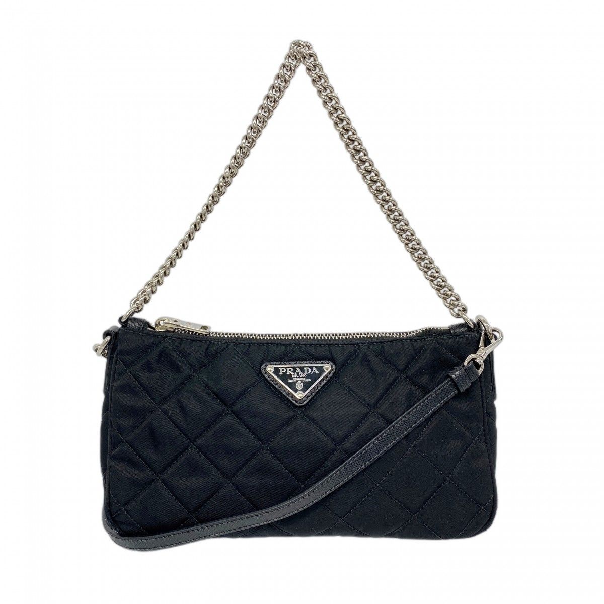 5ob0782-h プラダ ハンドバッグ ナイロン ブラック シルバー金具 2wayバッグ レディース