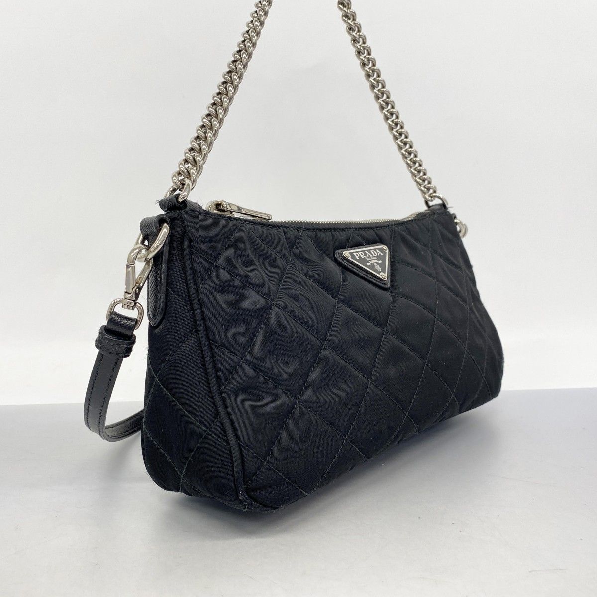 5ob0782-h プラダ ハンドバッグ ナイロン ブラック シルバー金具 2wayバッグ レディース