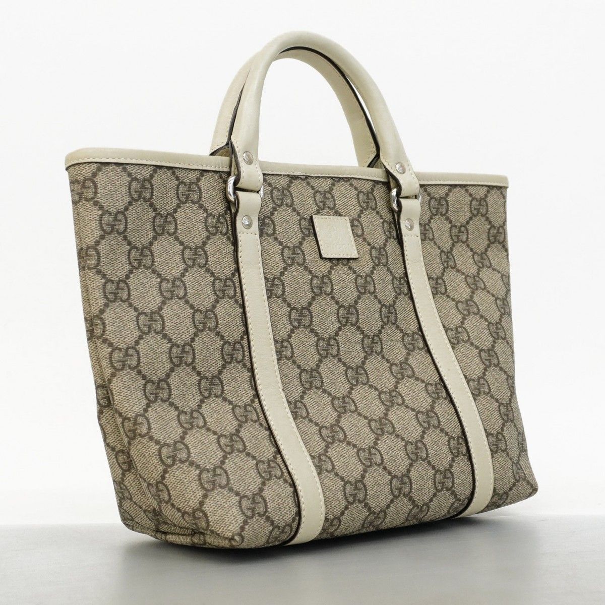 5oc1524 グッチ ハンドバッグ GGスプリーム チルドレンズ 297557 PVC ブラウン ベージュ シルバー金具 レディース