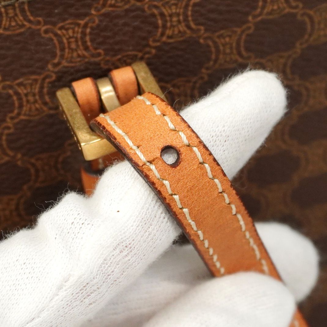  5 oc 1532 セリーヌ トートバッグ マカダム PVC ブラウン ゴールド金具 レディース トートバッグ バッグ