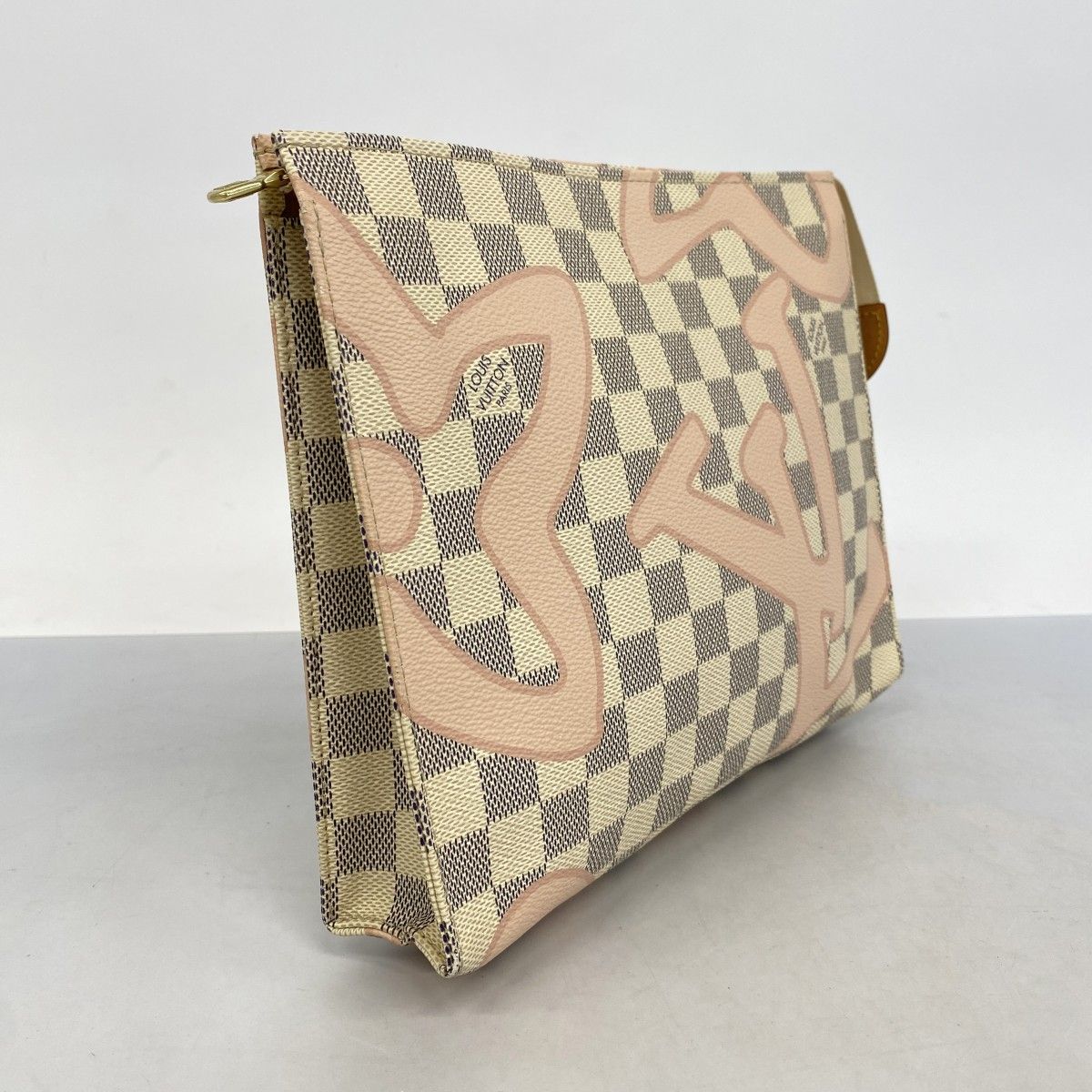 5oc1556 ルイヴィトン ポーチ ダミエ アズール タヒチ ポッシュトワレット26 N41049 ホワイト ローズバレリーヌ レディース