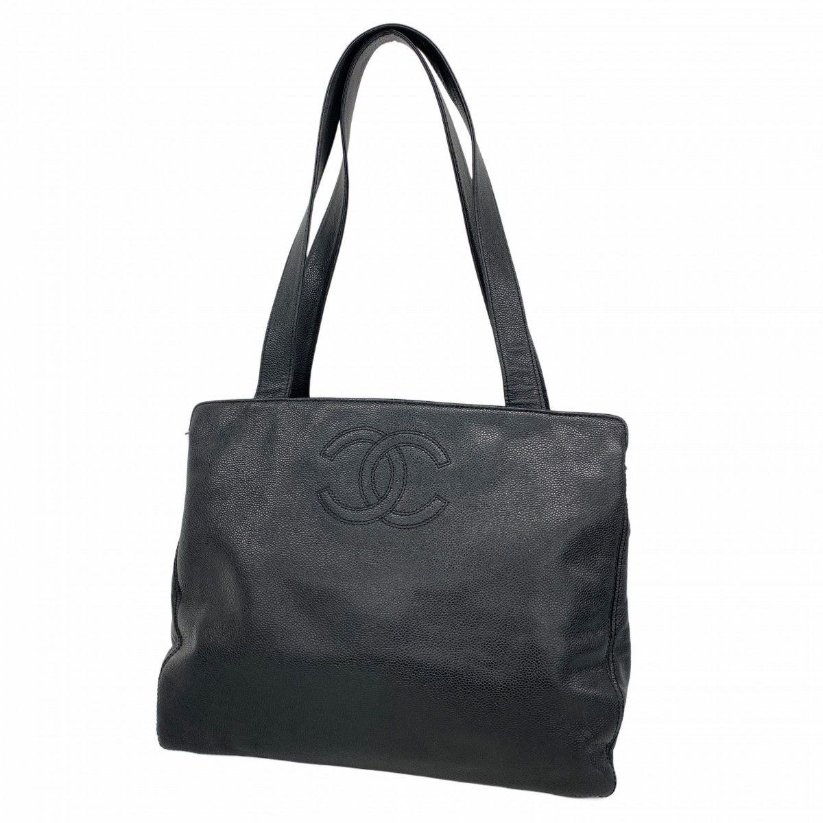 5oc1708 シャネル トートバッグ キャビアスキン ブラック レディース