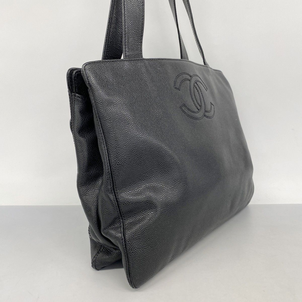 5oc1708 シャネル トートバッグ キャビアスキン ブラック レディース