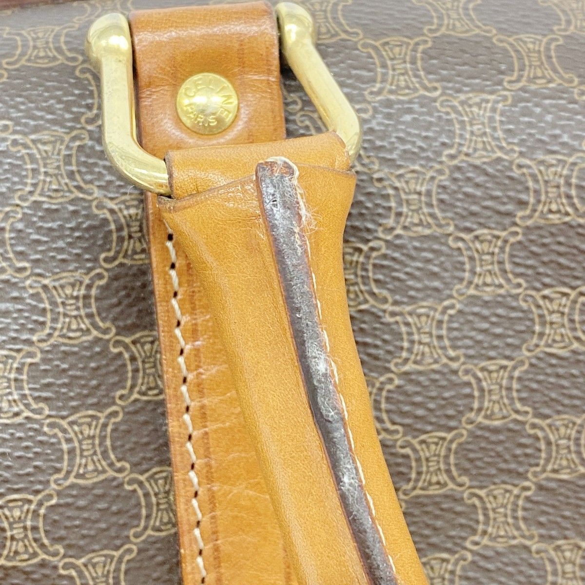 5oc1757 セリーヌ ハンドバッグ マカダム PVC ブラウン ゴールド金具 レディース GINKGOPHARMACY_COM